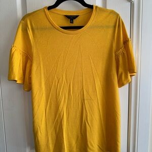 Mustard Flutter Sleeve Luxspun Top